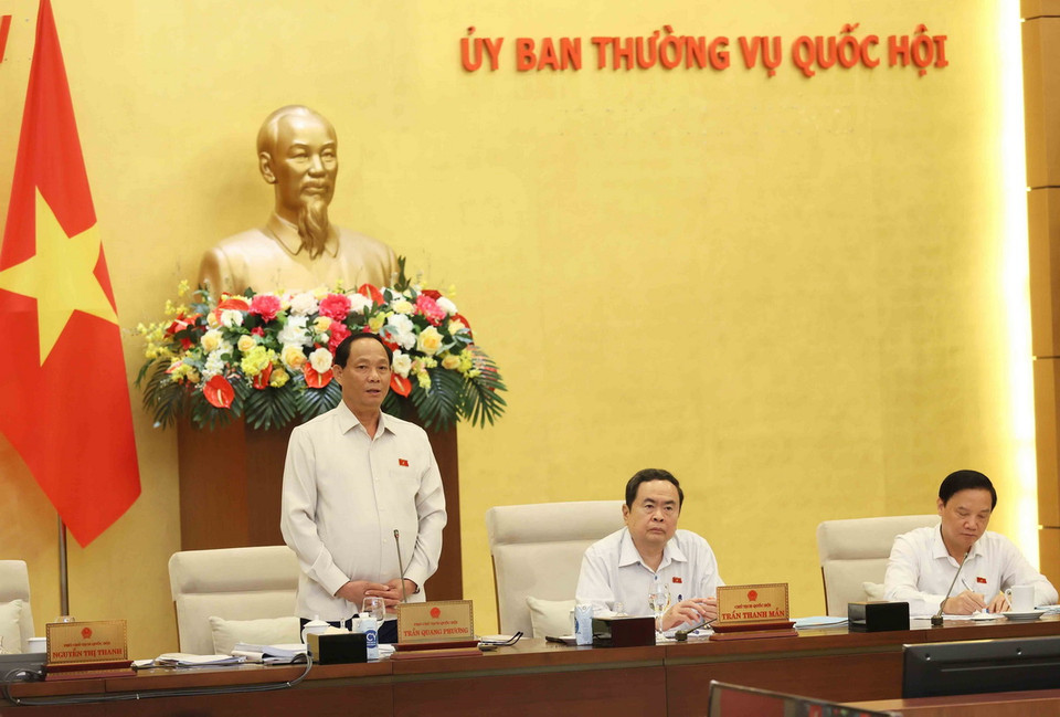 Phó Chủ tịch Quốc hội Trần Quang Phương phát biểu. (Ảnh: An Đăng/TTXVN)