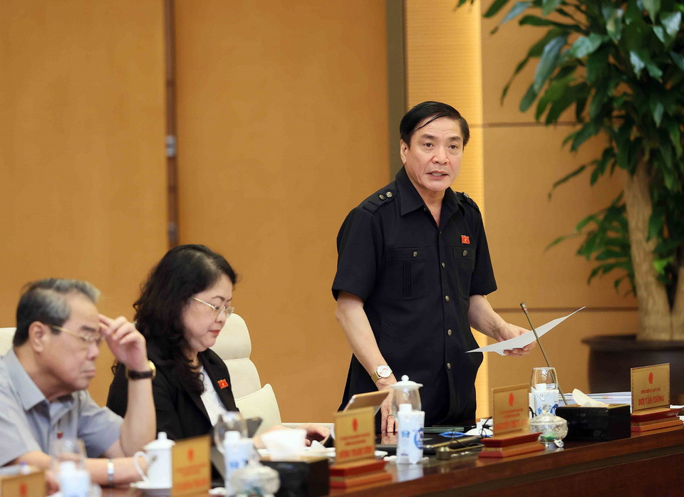 Tổng Thư ký Quốc hội Bùi Văn Cường phát biểu. (Ảnh: An Đăng/TTXVN)