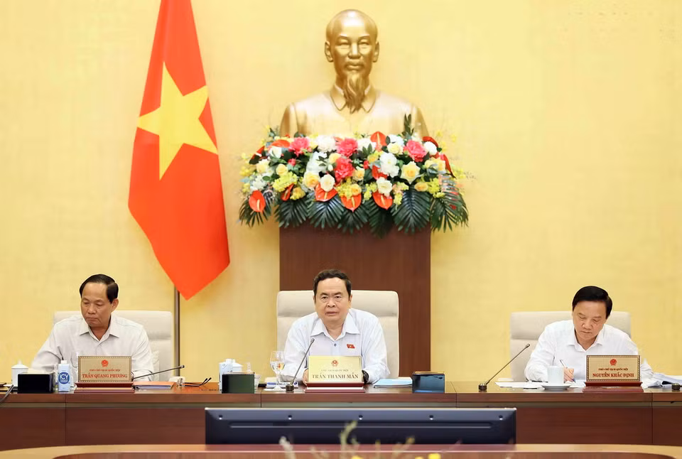 Chủ tịch Quốc hội Trần Thanh Mẫn phát biểu. (Ảnh: An Đăng/TTXVN)