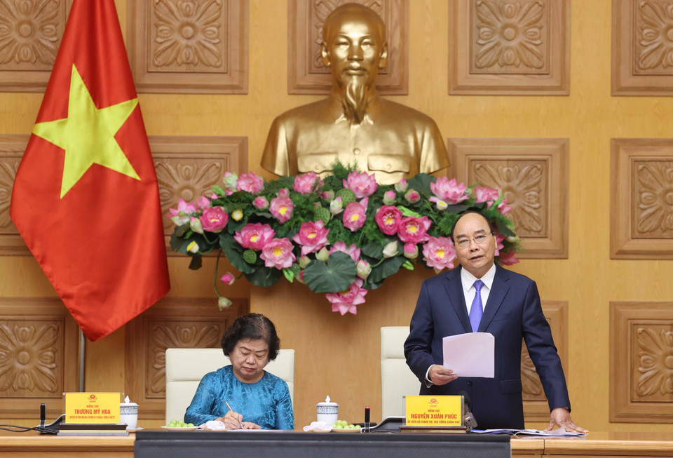 Thủ tướng Nguyễn Xuân Phúc phát biểu. (Ảnh: Thống Nhất/TTXVN)