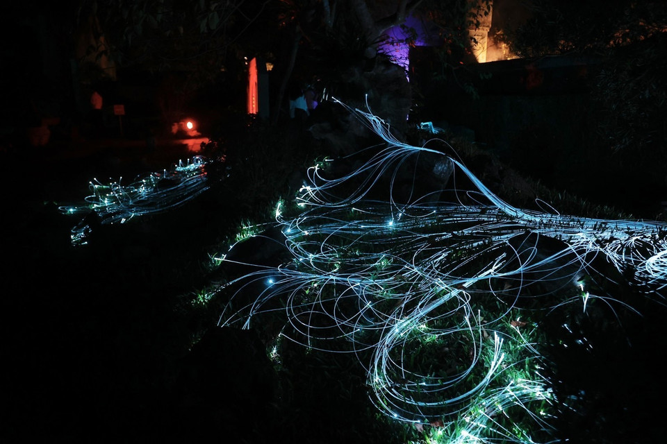 Các công nghệ sử dụng được đa dạng hóa tùy thuộc vào từng sắp đặt cụ thể, để phục vụ tốt nhất cho trải nghiệm của khách tham quan. (Ảnh: Minh Quyết/TTXVN)