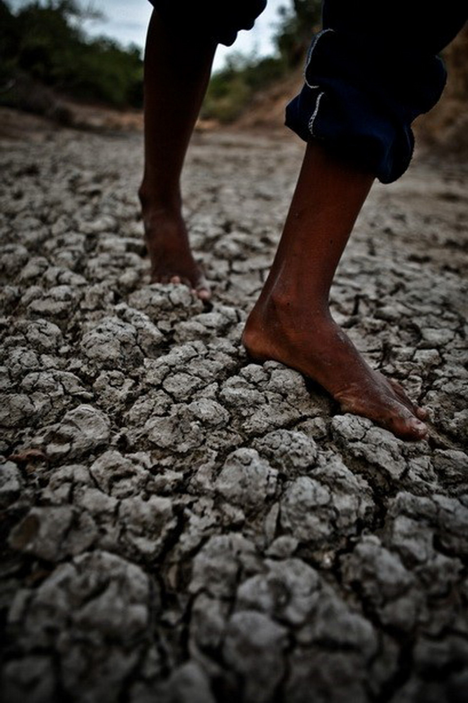 Sự khốc liệt của tự nhiên in hằn trên đất tại xã Bắc Sơn, huyện Thuận Bắc, Ninh Thuận. (Ảnh: Trọng Đạt/TTXVN)