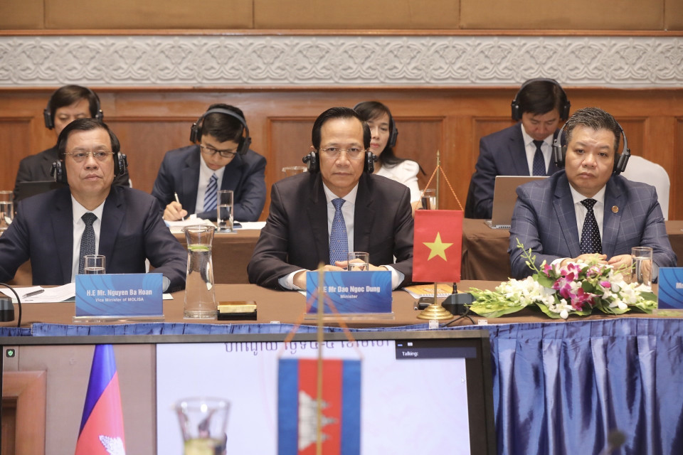 Đoàn đại biểu Bộ Lao động-Thương binh và Xã hội Việt Nam tham dự Hội nghị. (Ảnh: Minh Quyết/TTXVN)