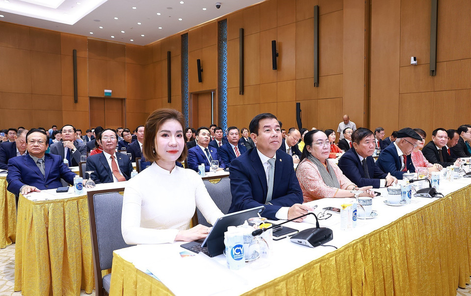 Các doanh nhân tham dự buổi gặp. (Ảnh: Dương Giang/TTXVN)