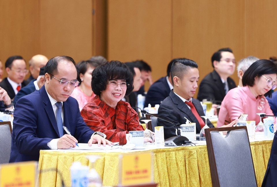 Các doanh nhân tham dự buổi gặp. (Ảnh: Dương Giang/TTXVN)