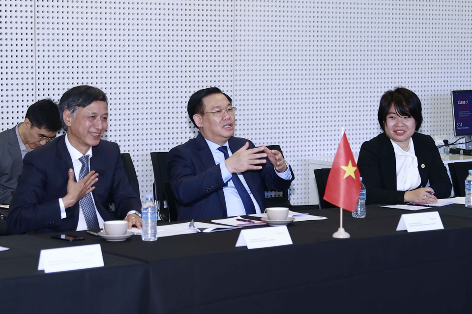 Chủ tịch Quốc hội Vương Đình Huệ phát biểu. (Ảnh: Doãn Tấn/TTXVN)