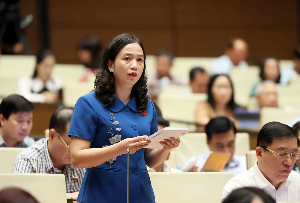 Đại biểu Quốc hội tỉnh Bình Phước Điểu Huỳnh Sang phát biểu. (Ảnh: An Đăng/TTXVN)