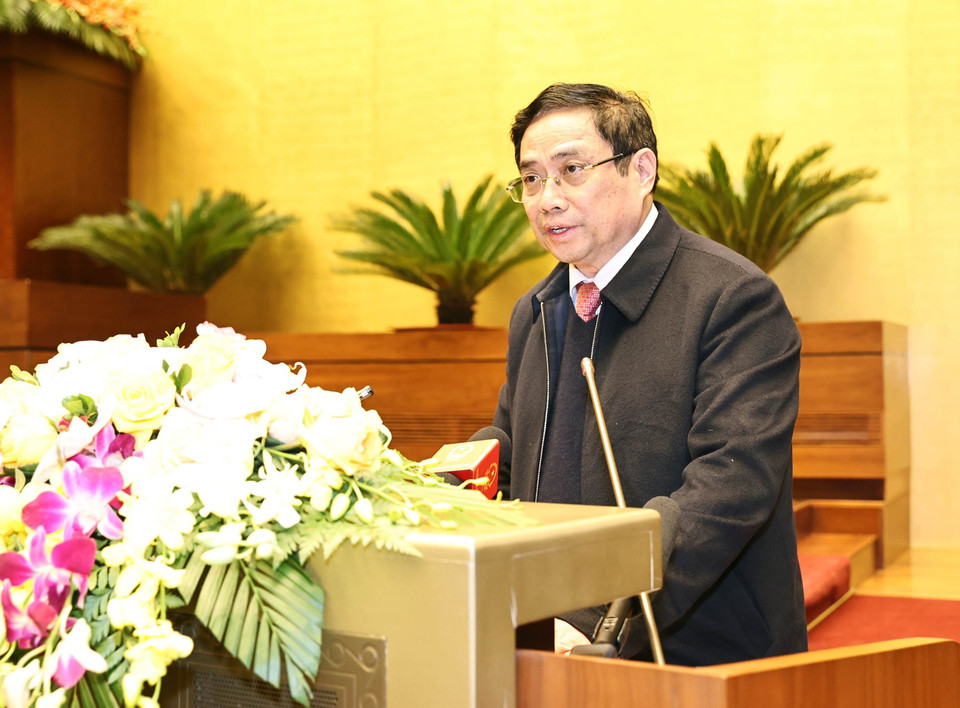 Ông Phạm Minh Chính, Ủy viên Bộ Chính trị, Bí thư Trung ương Đảng, Trưởng Ban Tổ chức Trung ương phát biểu. (Ảnh: Trọng Đức/TTXVN)