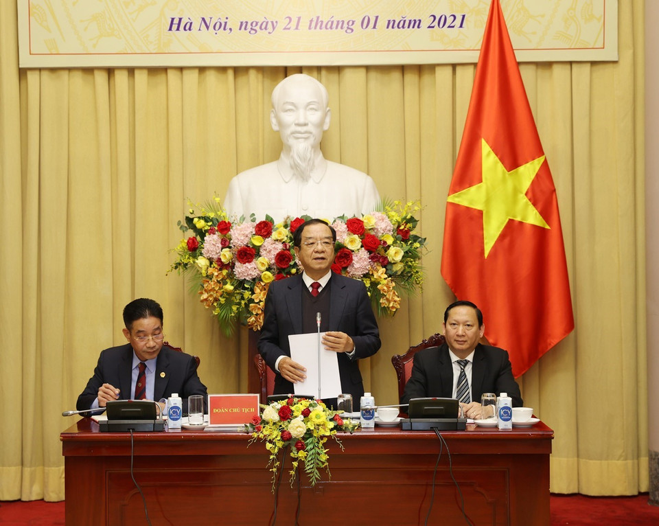 Ông Đào Việt Trung, Ủy viên Trung ương Đảng, Chủ nhiệm Văn phòng Chủ tịch nước điều hành Hội nghị. (Ảnh: Trí Dũng/TTXVN)