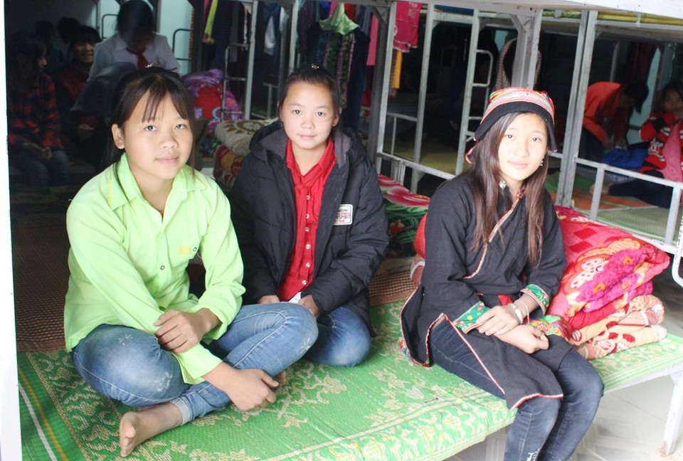 Khu nhà bán trú của các em học sinh Trường phổ thông bán trú trung học cơ sở Tả Ván. (Ảnh: Hùng Võ/Vietnam+)