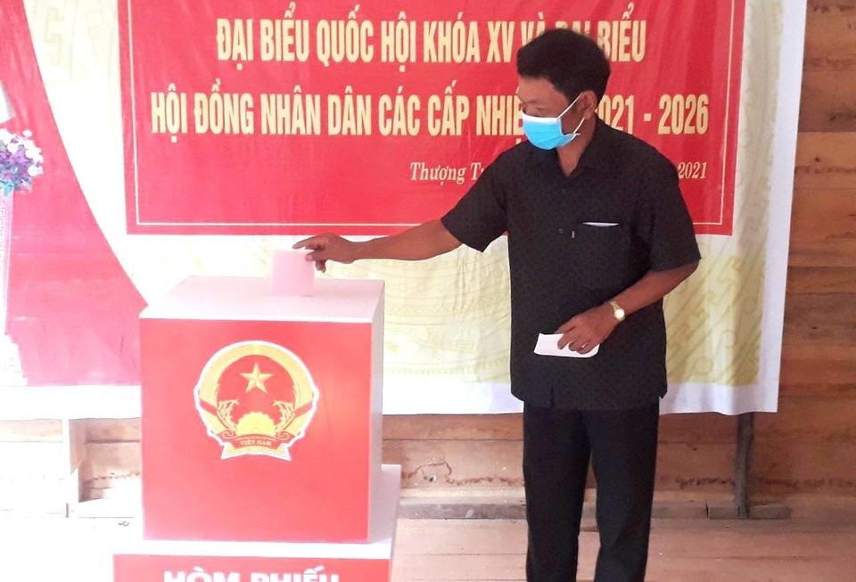 Bầu cử sớm ở khu vực biên giới, miền núi tỉnh Quảng Bình.(Ảnh: Võ Dung/TTXVN)