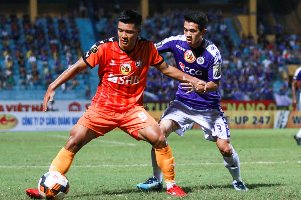 SHB Đà Nẵng đã gây được nhiều khó khăn cho Hà Nội FC ngay chính tại Hà Đẫy nhưng không thể giành ít nhất 1 điểm. (Ảnh: Nguyên An/Vietnam+)