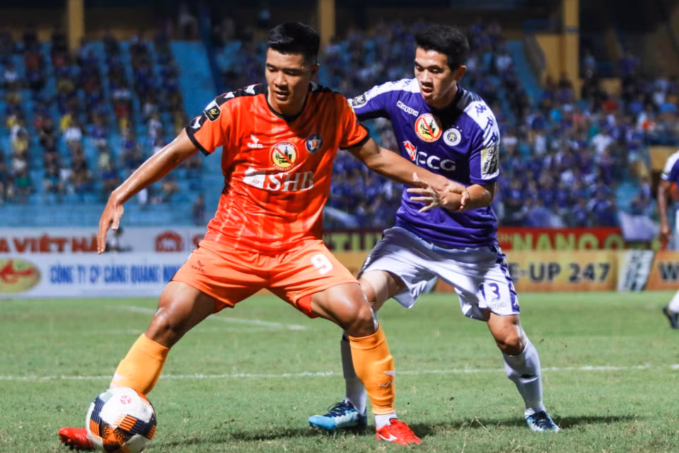 SHB Đà Nẵng đã gây được nhiều khó khăn cho Hà Nội FC ngay chính tại Hà Đẫy nhưng không thể giành ít nhất 1 điểm. (Ảnh: Nguyên An/Vietnam+)