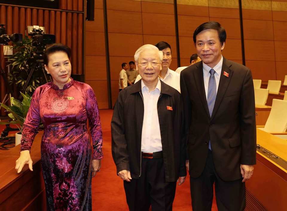 Tổng Bí thư, Chủ tịch nước Nguyễn Phú Trọng dự kỳ họp. (Ảnh: Phương Hoa/TTXVN)