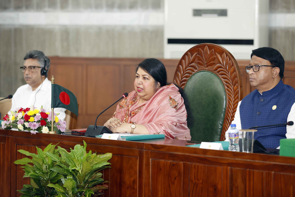 Chủ tịch Quốc hội Bangladesh Shirin Sharmin Chaudhury phát biểu tại cuộc hội đàm với Chủ tịch Quốc hội Vương Đình Huệ. (Ảnh: Doãn Tấn/TTXVN)