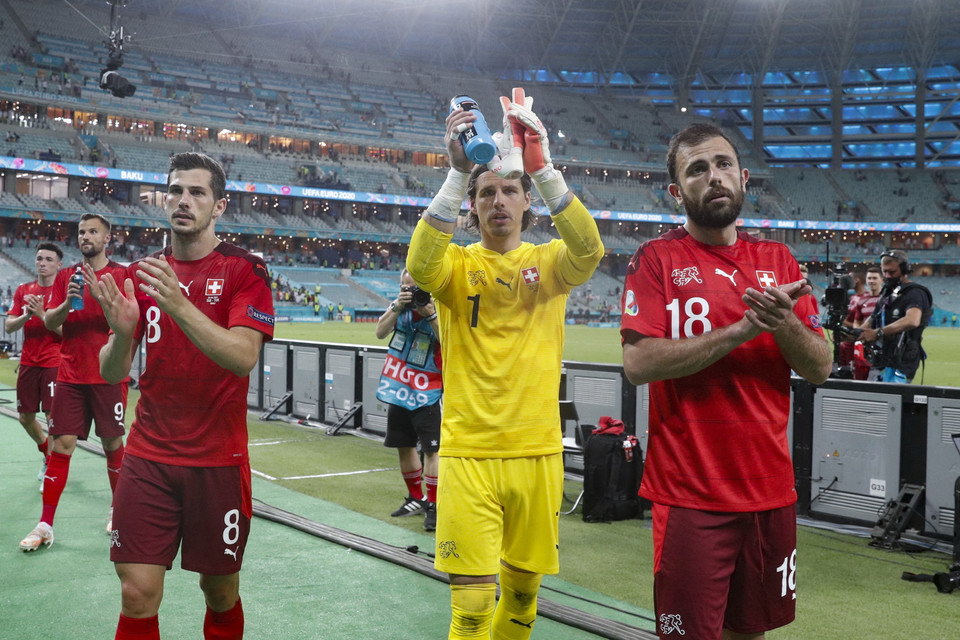 Thụy Sĩ xếp thứ 3 bảng A và giành tấm vé vớt đầu tiên vào vòng 1/8. (Nguồn: AFP)