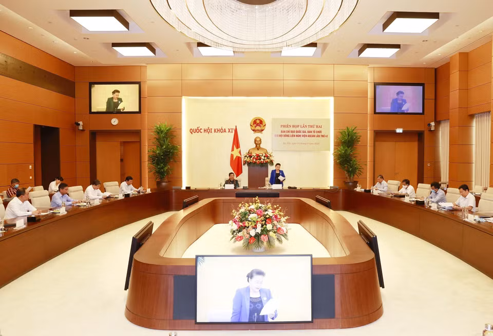 Sáng 5/8/2020, tại Nhà Quốc hội, Chủ tịch Quốc hội Nguyễn Thị Kim Ngân, Chủ tịch AIPA-41 chủ trì và phát biểu tại Phiên họp lần thứ hai Ban Chỉ đạo Quốc gia, Ban Tổ chức Đại hội đồng Liên nghị viện ASEAN lần thứ 41 (AIPA-41). (Ảnh: Trọng Đức/TTXVN)