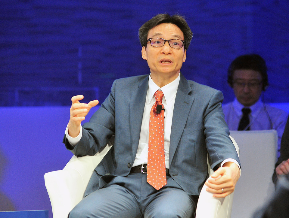 Phiên thảo luận với chủ đề Tương lai việc làm ở ASEAN trong Cách mạng công nghiệp 4.0. Phó Thủ tướng Chính phủ Vũ Đức Đam đến dự và tham gia thảo luận. (Ảnh: Nguyễn Khang/TTXVN)