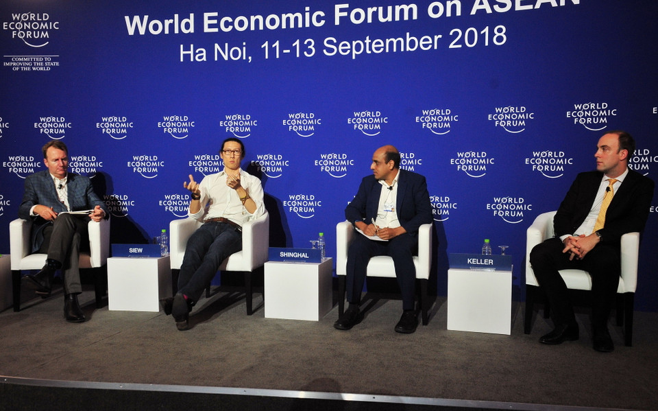 Sáng 13/9, tại Trung tâm Hội nghị quốc gia (Hà Nội) diễn ra Phiên thảo luận với chủ đề Thúc đẩy tài chính bao trùm ASEAN. (Ảnh: Nguyễn Khang/TTXVN)