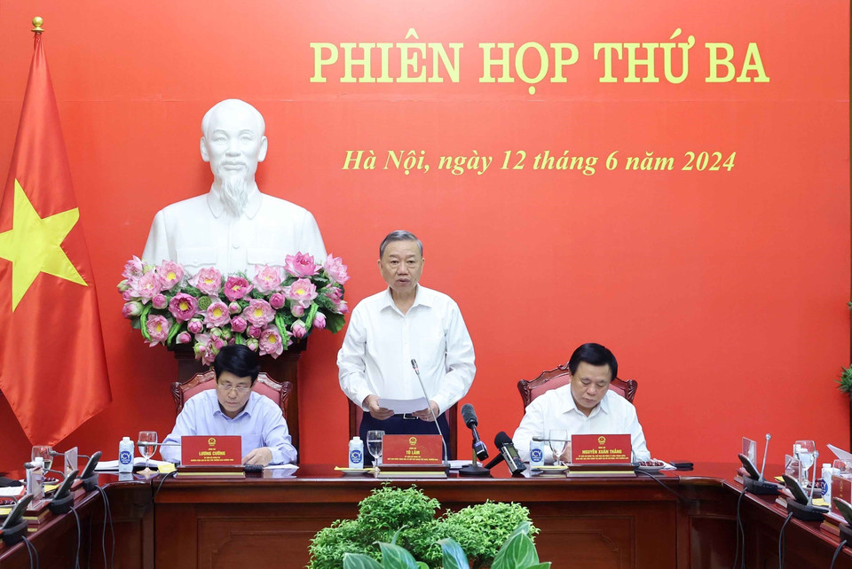 Chủ tịch nước Tô Lâm phát biểu chỉ đạo. (Ảnh: Nhan Sáng/TTXVN)