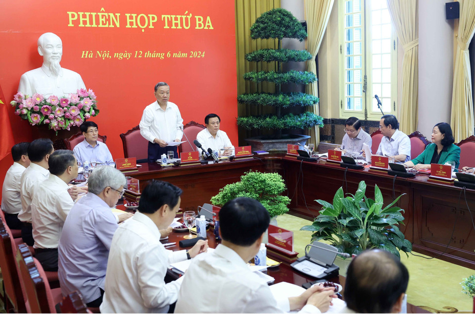Chủ tịch nước Tô Lâm phát biểu chỉ đạo. (Ảnh: Nhan Sáng/TTXVN)