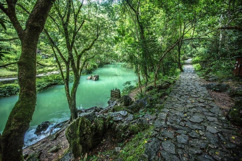 Di tích lịch sử Pác Bó thuộc địa bàn xã Trường Hà, huyện Hà Quảng, tỉnh Cao Bằng. Đây là địa điểm từng gắn với hoạt động của Bác Hồ trong giai đoạn đầu trở về Tổ quốc lãnh đạo Cách mạng (1941 - 1945). Trong ảnh: Nơi Bác Hồ từng ngồi câu cá mỗi ngày bên suối Lênin ở Pác Bó. (Ảnh: Trọng Đạt/TTXVN)