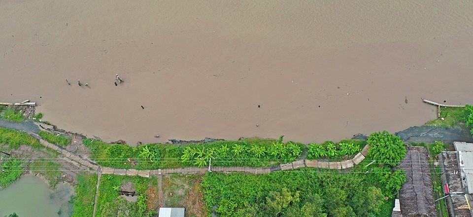  Sạt lở tại tuyến đê biển Tây, thuộc huyện Trần Văn Thời, tỉnh Cà Mau. (Ảnh: Thế Anh/TTXVN)