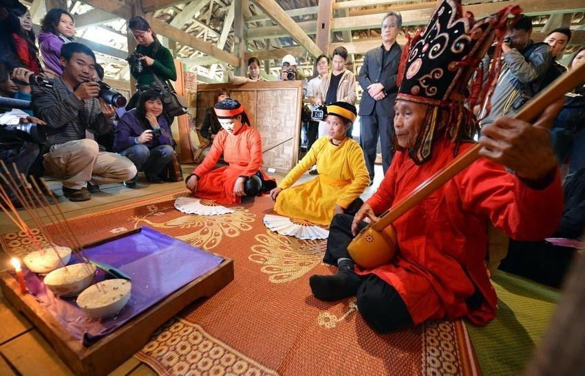 Nghi thức trong Lễ hội Nàng Hai của dân tộc Tày, tỉnh Cao Bằng. (Ảnh: Thanh Hà/TTXVN)