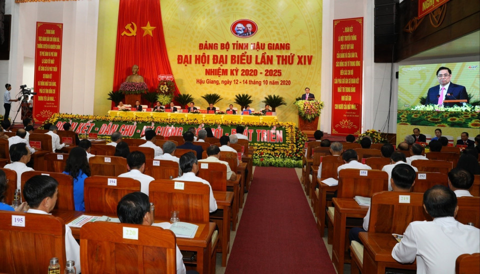 Ông Phạm Minh Chính, Ủy viên Bộ Chính trị, Bí thư Trung ương Đảng, Trưởng Ban Tổ chức Trung ương phát biểu. (Ảnh: Duy Khương/TTXVN)