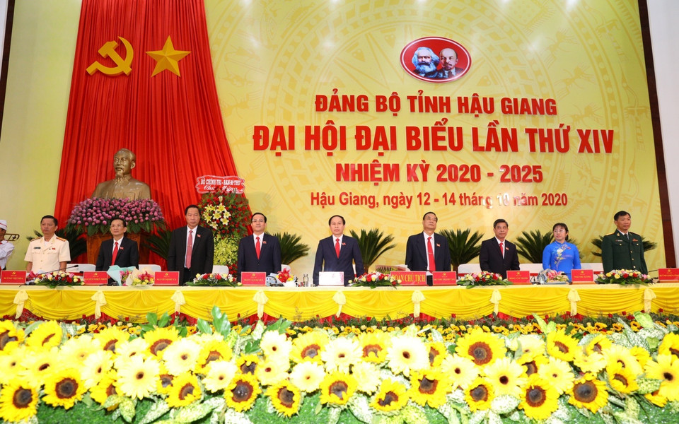 Các đại biểu thực hiện nghi thức chào cờ. (Ảnh: Duy Khương/TTXVN)