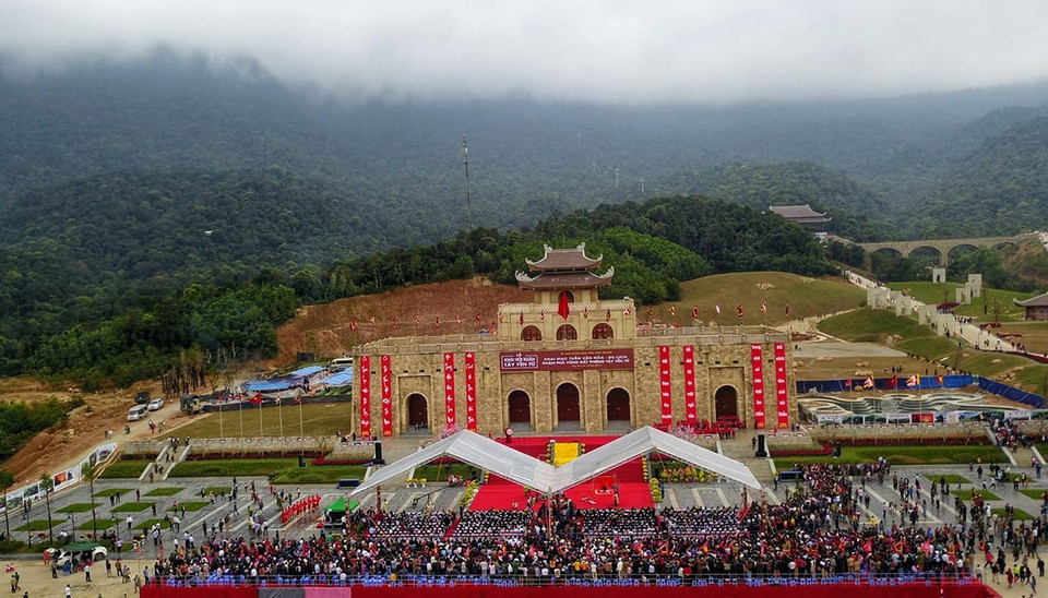 Toàn cảnh Lễ khai hội Xuân Tây Yên Tử và khai mạc Tuần Văn hoá - Du lịch tỉnh Bắc Giang 2019. (Ảnh: Danh Lam/TTXVN)