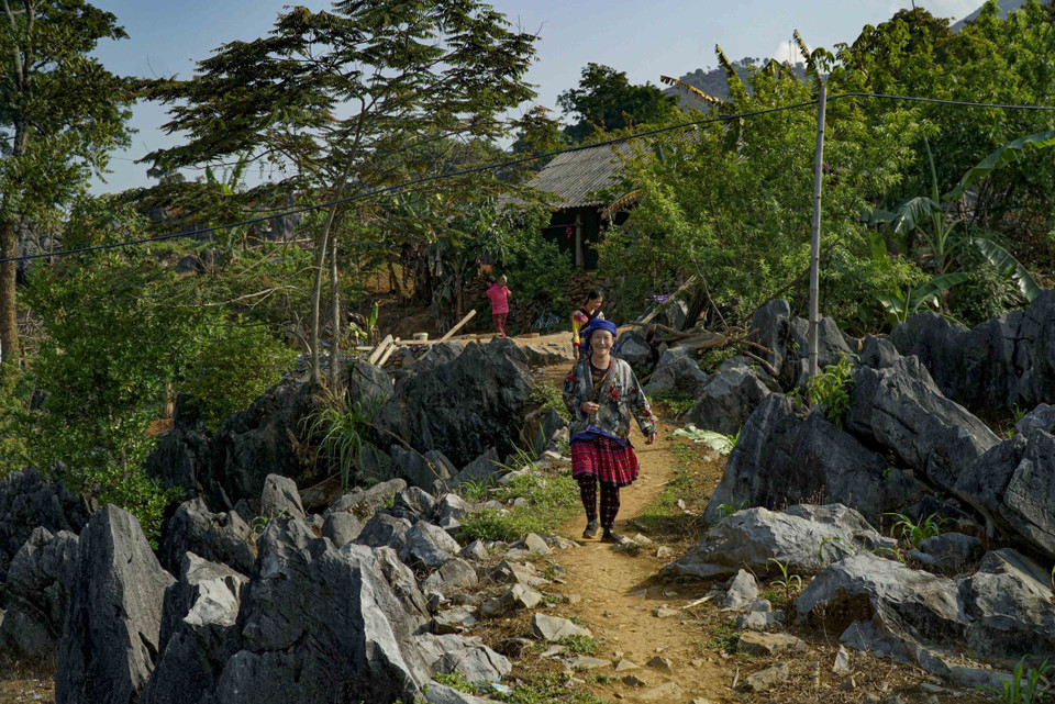 Trên cao nguyên đá Tả Phìn phần lớn là đồng bào dân tộc Mông sinh sống. (Ảnh: Xuân Tư/TTXVN)