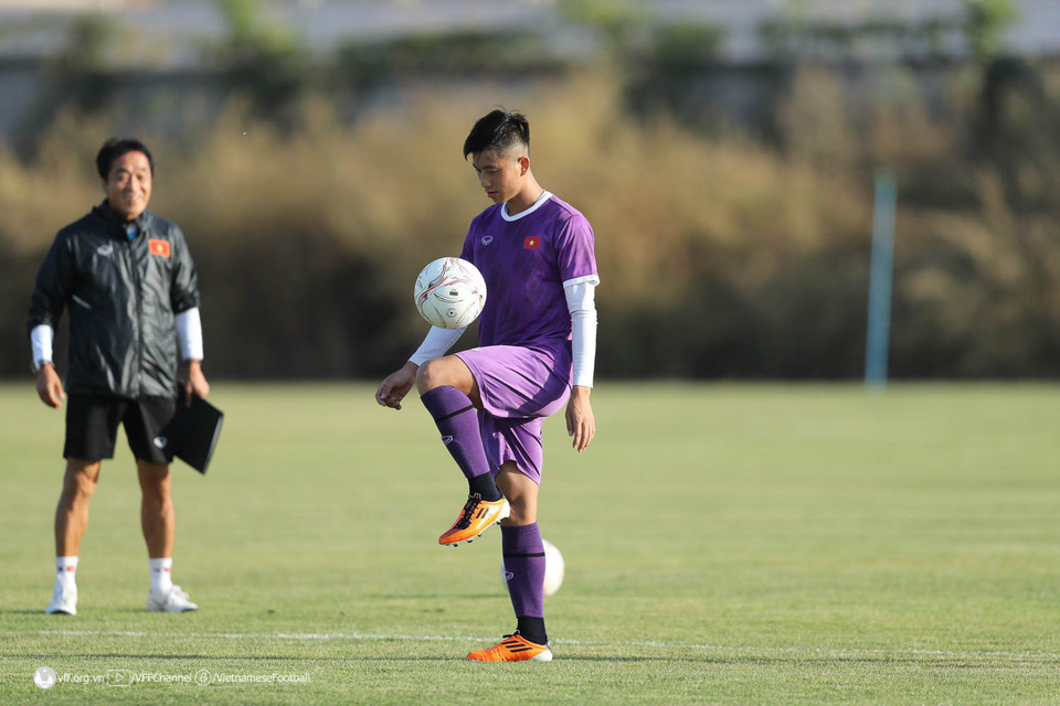 Trong buổi tập chiều 19/12, đội tuyển Việt Nam đón sự trở lại của Phan Văn Đức. (Nguồn: VFF)