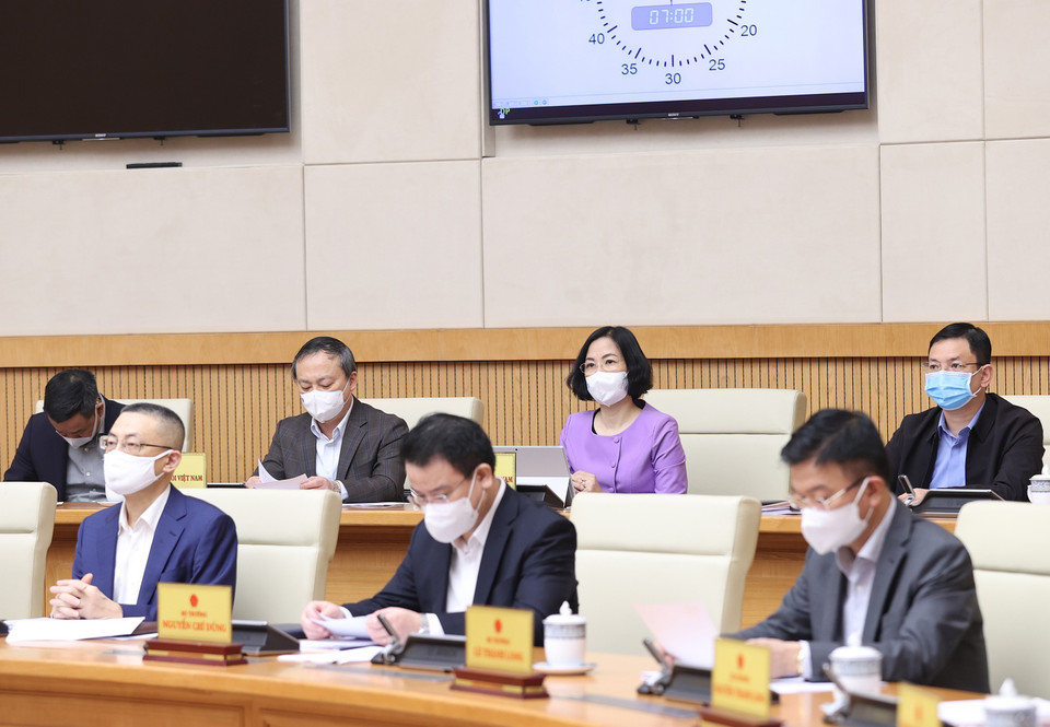 Phiên họp Chính phủ thường kỳ tháng 11 năm 2021 thảo luận về tình hình kinh tế-xã hội. (Ảnh: Dương Giang/TTXVN)