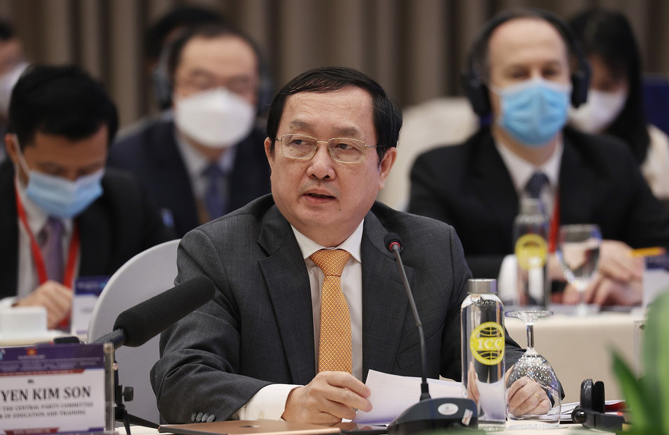 Bộ trưởng Bộ Khoa học và Công nghệ Huỳnh Thành Đạt phát biểu. (Ảnh: Dương Giang/TTXVN)