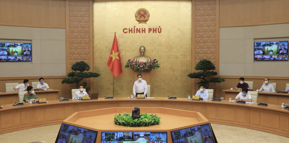 Thủ tướng Phạm Minh Chính phát biểu chỉ đạo. (Ảnh: Lâm Khánh/TTXVN)