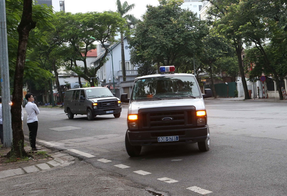 Phiên tòa được xét xử kín và sẽ công khai phần tuyên án. (Ảnh: Doãn Tấn/TTXVN)