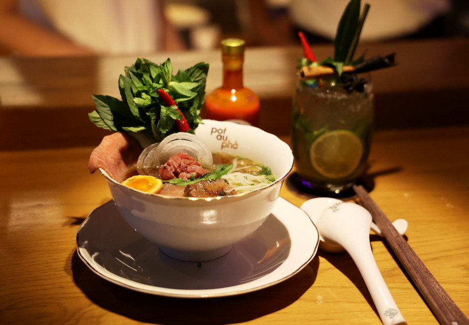 Món phở của nhà hàng Pot Au Phở. (Ảnh: Hồng Đạt/TTXVN)