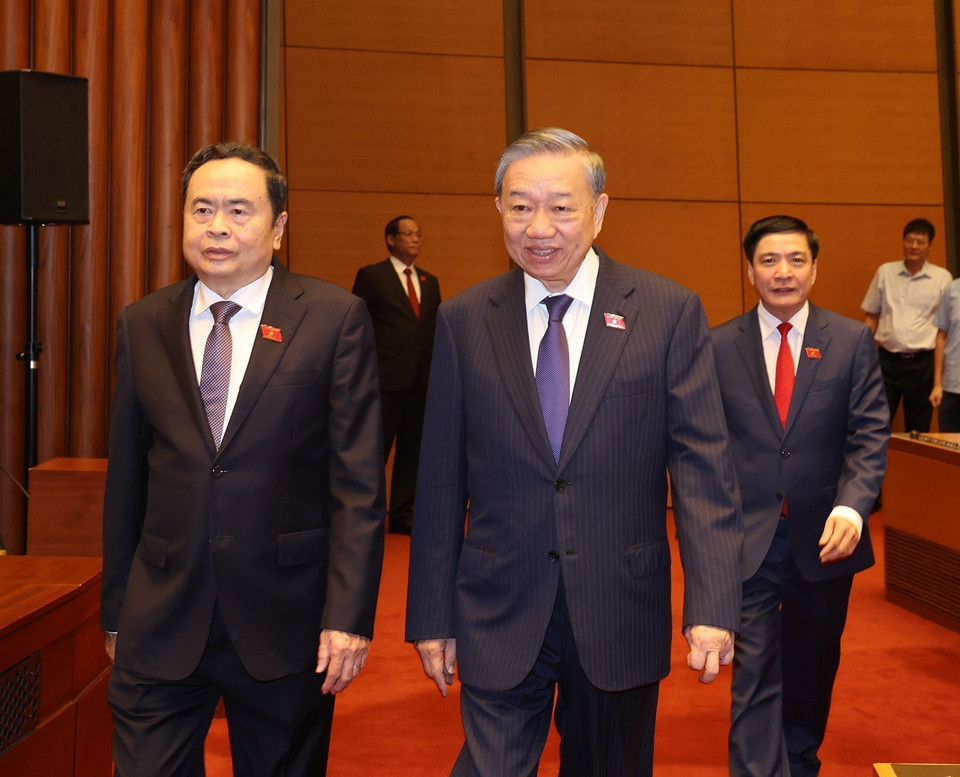 Tổng Bí thư, Chủ tịch nước Tô Lâm đến dự Kỳ họp bất thường lần thứ 8, Quốc hội khóa XV. (Ảnh: Trí Dũng/ TTXVN)