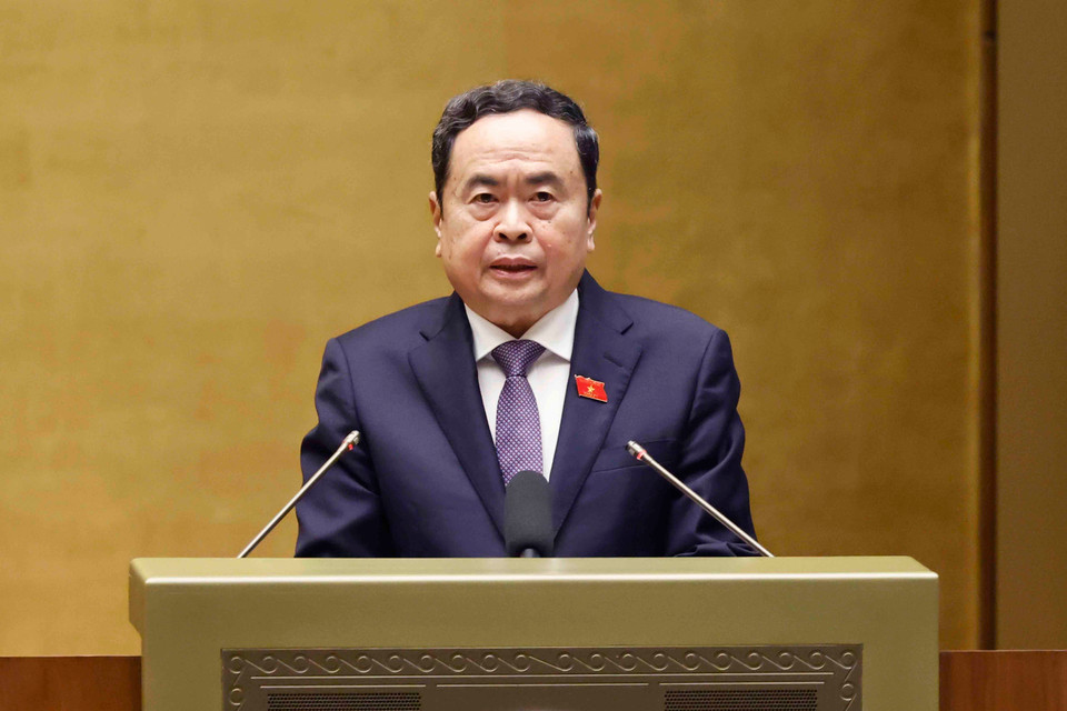 Chủ tịch Quốc hội Trần Thanh Mẫn phát biểu khai mạc. (Ảnh: Doãn Tấn/TTXVN)