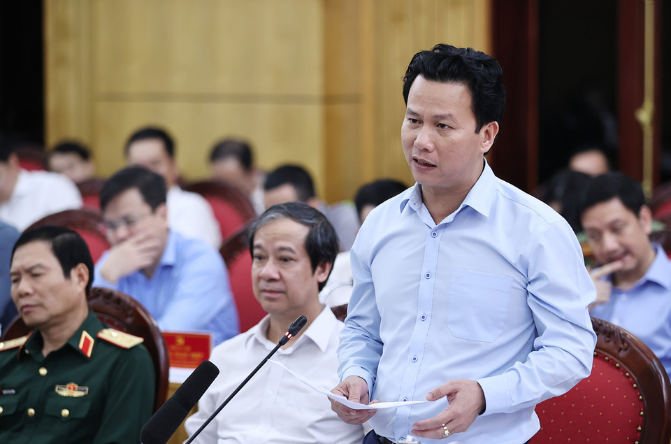 Bộ trưởng Bộ Tài nguyên và Môi trường Đặng Quốc Khánh phát biểu. (Ảnh: Dương Giang/TTXVN)