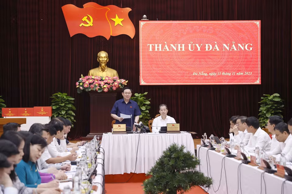 Chủ tịch Quốc hội Vương Đình Huệ phát biểu. (Ảnh: Doãn Tấn/TTXVN)
