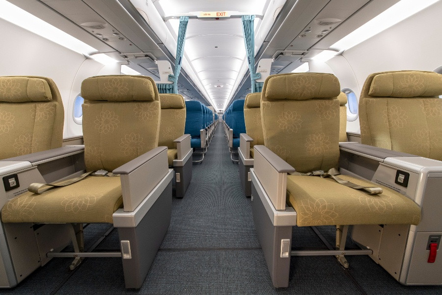 Máy bay A321neo của Vietnam Airlines được thiết kế 203 chỗ ngồi. (Ảnh: VNA cung cấp)
