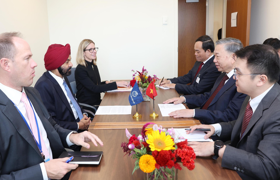 Tổng Bí thư, Chủ tịch nước Tô Lâm gặp Chủ tịch Ngân hàng Thế giới (World Bank) Ajay Banga. (Ảnh: Lâm Khánh/TTXVN)