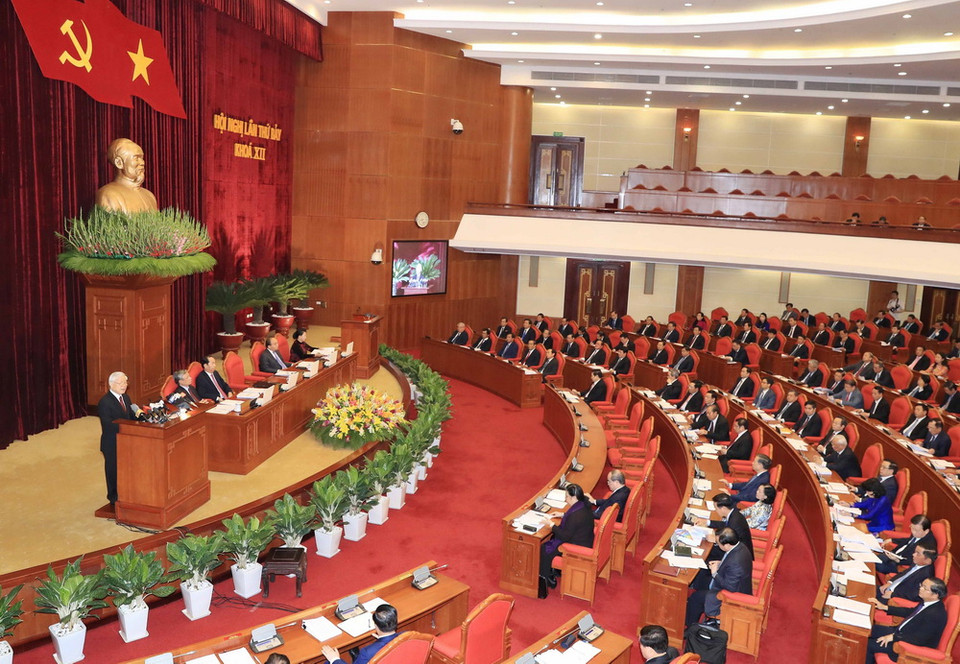 Tổng Bí thư Nguyễn Phú Trọng phát biểu khai mạc. (Ảnh: Thống Nhất/TTXVN)