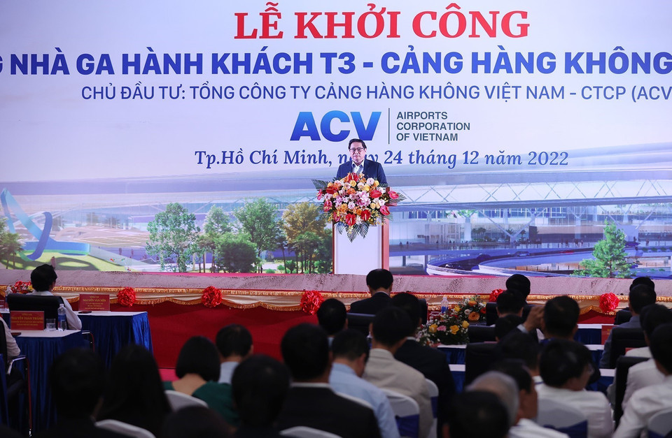 Sau khi hoàn thành, Cảng hàng không quốc tế Tân Sơn Nhất sẽ khai thác 90% chuyển bay nội địa, 10% chuyến bay quốc tế. (Ảnh: Dương Giang/TTXVN)