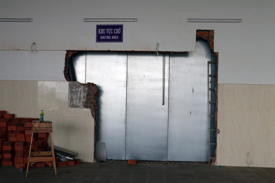 Phòng MRI tại Bệnh viện Vũng Tàu chưa hoàn thành. (Ảnh: Đoàn Mạnh Dương/TTXVN)