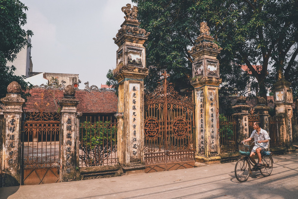Đình làng Cự Đà (Đình Vật) là địa điểm nổi tiếng với vẻ đẹp cổ kính, bình dị. (Ảnh: Vân Chi/TTXVN phát)