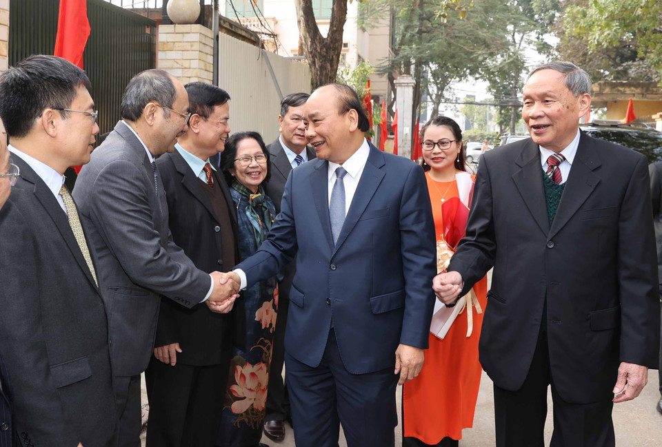 Chiều 20/1/2021, Thủ tướng Nguyễn Xuân Phúc thăm và làm việc với Hội nạn nhân chất độc da cam/dioxin. (Ảnh: Thống Nhất/TTXVN)