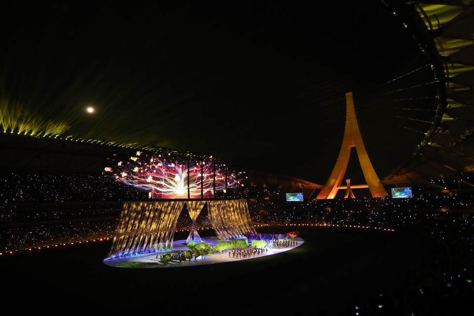 Chương trình nghệ thuật tại Lễ Khai mạc. (Ảnh: Minh Quyết/TTXVN)